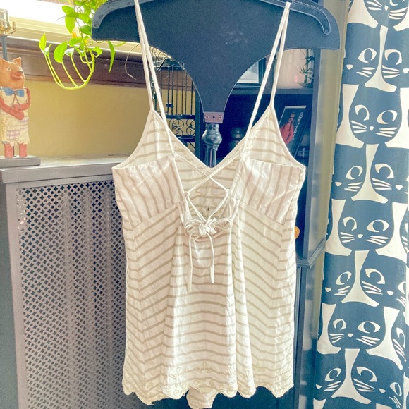 Bohemian Loose Free People Tank w Cut Outs - Picture 2 of 7